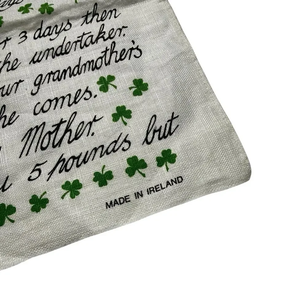 Vintage Fingal Irish Linen Tea Towel A Mothers Letter Irish Humor Ireland